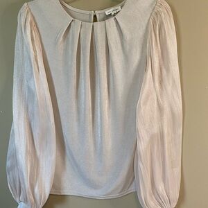 Elegant Cream Blouse with Pleated Design